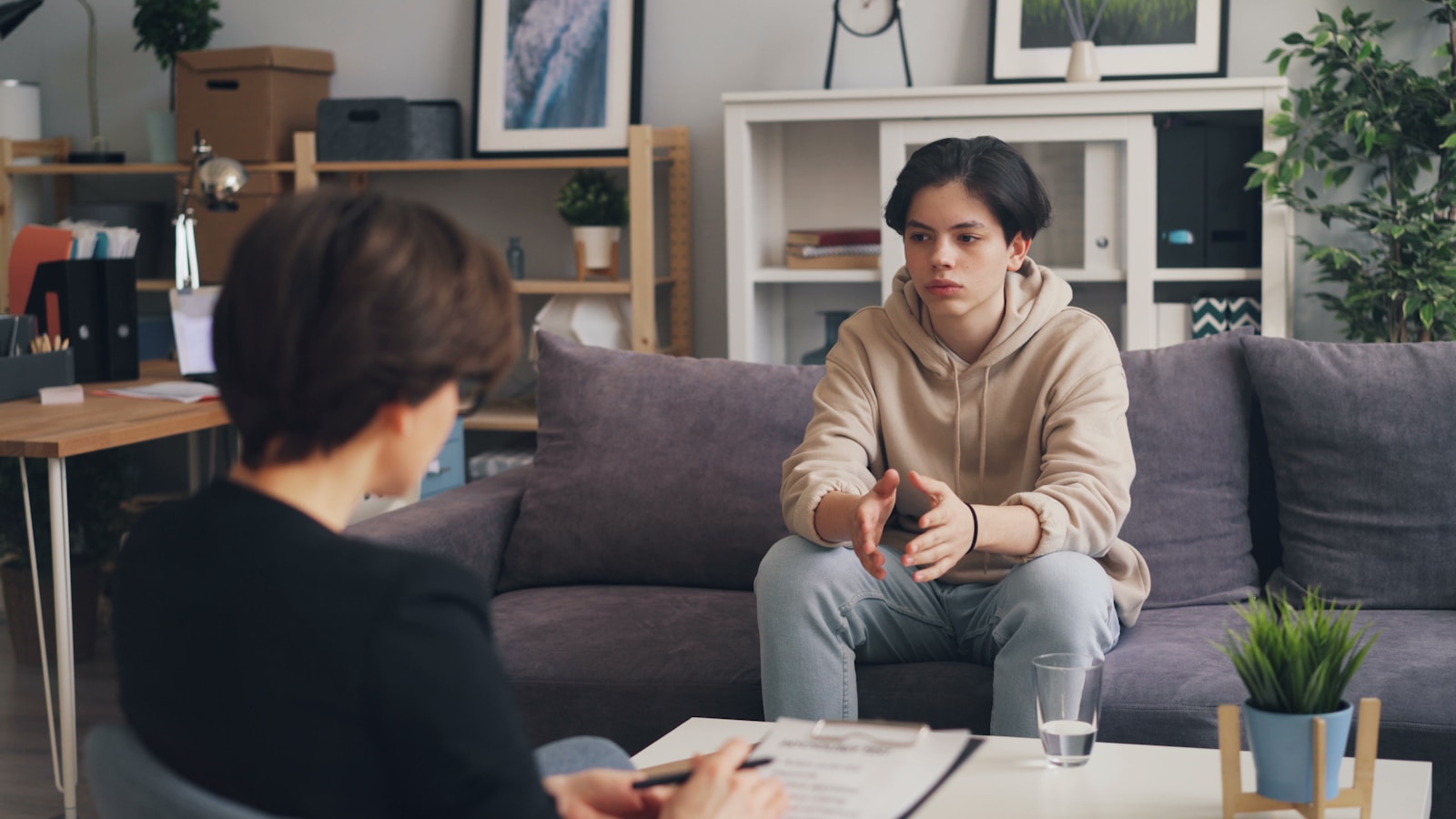 Teen in counseling session